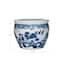 Hello Honey® 12.25" Blue & White Hand-Painted Stoneware Planter